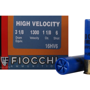 Fiocchi High Velocity Ammunition 16 Gauge 2-3/4" 1-1/8 oz #6 Chilled Lead Shot Box of 25