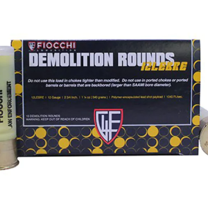 Fiocchi Special Application Breaching Ammunition 12 Gauge 2-3/4" 540 Grain Polymer Encapsulated Lead Shot Box of 10