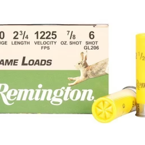Remington Game Load Ammunition 20 Gauge 2-3/4" 7/8 oz #6 Shot Box of 25