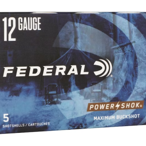 Federal Power-Shok Ammunition 12 Gauge 2-3/4" #1 Buckshot 16 Pellets Box of 5