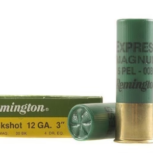 Remington Express Magnum Ammunition 12 Gauge 3" 00 Buckshot 15 Pellets Box of 5