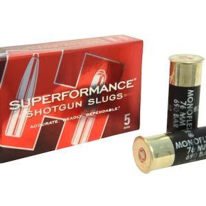 Hornady Superformance Ammunition 12 Gauge 2-3/4" 300 Grain MonoFlex Polymer Tip Sabot Slug Lead Free Box of 5