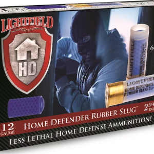 Lightfield Home Defender Less Lethal Ammunition 12 Gauge 2-3/4" 130 Grain Rubber Slug Box of 5