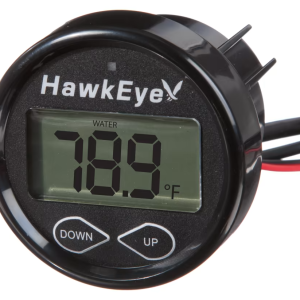 HawkEye D10DX In-Dash Depth Finder with Air & Water Temperature - Hawkeye Transom Mount Trans